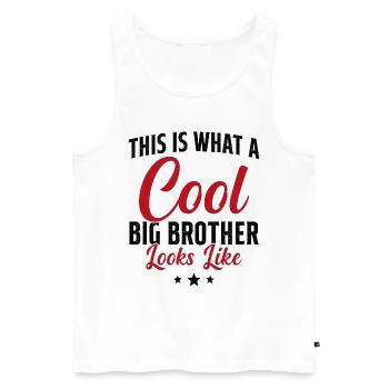 Grand Frère Cadeau Humour - Débardeur bio Premium Homme - blanc - Devant - Michal (187cm)