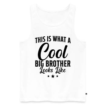 Grand Frère Cadeau Humour - Débardeur bio Premium Homme - blanc - Devant - Michal (187cm)
