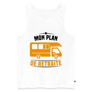 Mon Plan de Retraite Camping Car Humour Cadeau - Débardeur bio Premium Homme - blanc - Devant - Michal (187cm)