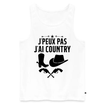 Je Peux Pas J'ai Country Cowboy Western Cadeau - Débardeur bio Premium Homme - blanc - Devant - Michal (187cm)