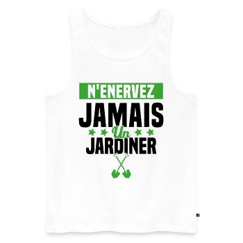N'enervez Jamais Un Jardinier Jardin - Débardeur bio Premium Homme - blanc - Devant - Michal (187cm)