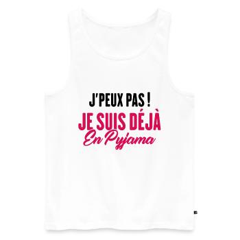 J'peux pas Je suis déjà en Pyjama - Débardeur bio Premium Homme - blanc - Devant - Michal (187cm)