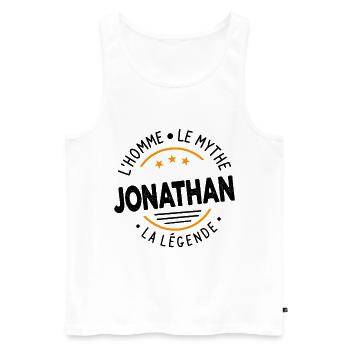 Jonathan L'Homme Le Mythe La Légende Cadeau Humour - Débardeur bio Premium Homme - blanc - Devant - AI Model Male 178 light (178cm)