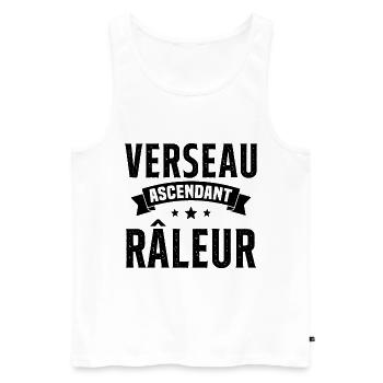 Verseau ascendant râleur cadeau humour signe - Débardeur bio Premium Homme - blanc - Devant - Michal (187cm)