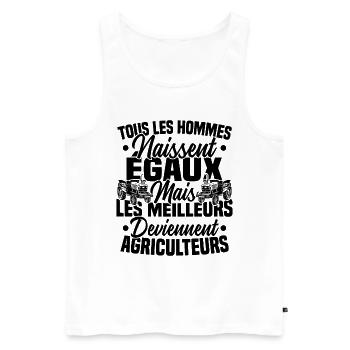 Humour Agricole Meilleur Agriculteur Homme - Débardeur bio Premium Homme - blanc - Devant - Michal (187cm)