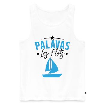 palavas les flots bateau herault cadeau - Débardeur bio Premium Homme - blanc - Devant - Michal (187cm)