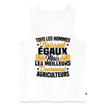 Humour Agricole Meilleur Agriculteur Homme - Débardeur bio Premium Homme - blanc - Devant - Michal (187cm)