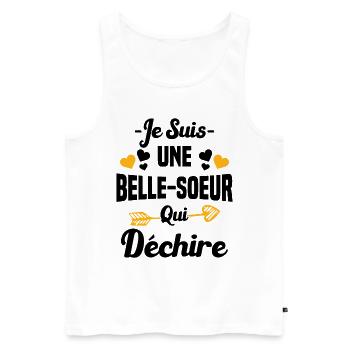 Je Suis Une Belle Soeur Qui Déchire - Débardeur bio Premium Homme - blanc - Devant - Michal (187cm)