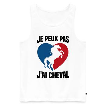 Je Peux Pas J'ai Cheval Vintage Cœur Cadeau - Débardeur bio Premium Homme - blanc - Devant - Michal (187cm)