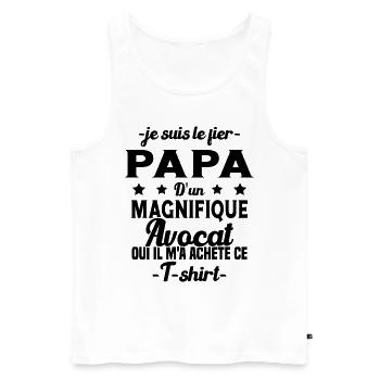 Papa d'un magnifique Avocat Humour Cadeau - Débardeur bio Premium Homme - blanc - Devant - Michal (187cm)
