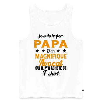 Papa d'un magnifique Avocat Humour Cadeau - Débardeur bio Premium Homme - blanc - Devant - Michal (187cm)