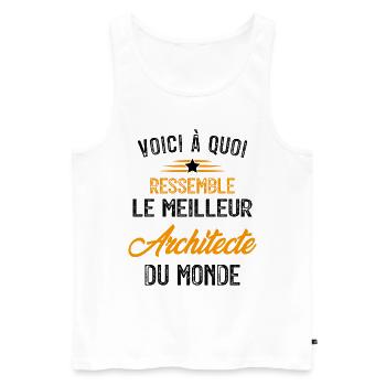 Voici à quoi ressemble le meilleur Architecte - Débardeur bio Premium Homme - blanc - Devant - Michal (187cm)