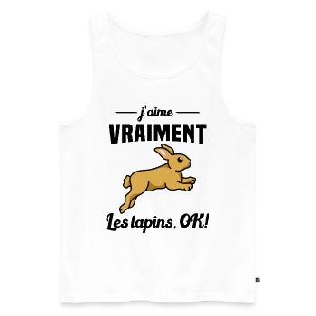 J'aime vraiment les Lapins OK - Débardeur bio Premium Homme - blanc - Devant - Michal (187cm)