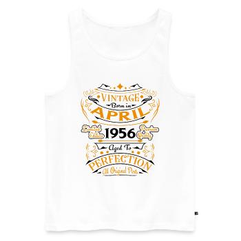 Vintage Born In April 1956 Geburtstagsgeschenk - Männer Premium Bio Tank Top - Weiß - Vorne - Michal (187cm)