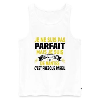 Pas Parfait mais Je suis Supporter de Nantes - Débardeur bio Premium Homme - blanc - Devant - AI Model Male 178 light (178cm)