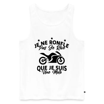 Je Ne Ronfle Pas Je Rêve Que Je Suis Une Moto - Débardeur bio Premium Homme - blanc - Devant - Michal (187cm)