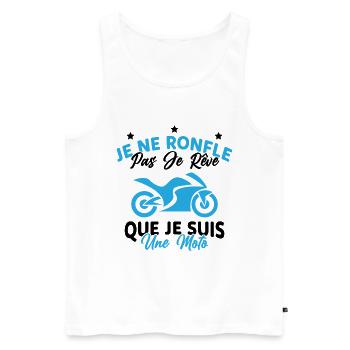 Je Ne Ronfle Pas Je Rêve Que Je Suis Une Moto - Débardeur bio Premium Homme - blanc - Devant - Michal (187cm)