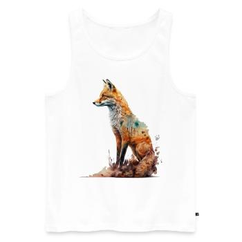 Fuchs Tierliebhaber Tierisch Tier Geschenkidee - Männer Premium Bio Tank Top - Weiß - Vorne - Michal (187cm)