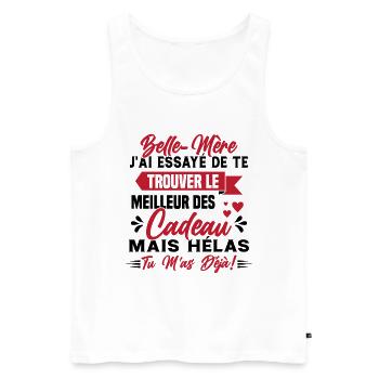 Belle mère Cadeau Fête des Mères Enfant Famille - Débardeur bio Premium Homme - blanc - Devant - Michal (187cm)
