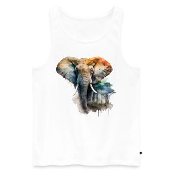 Elephant Forest Nature Gift Men's Animal Motif - Men's Premium Organic Tank Top - white - Front - Michal (187cm)