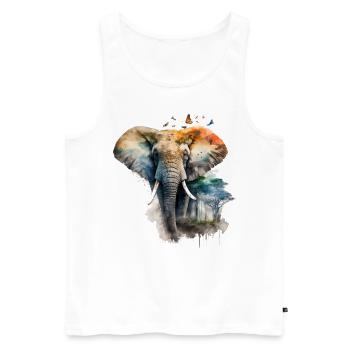 Elephant Forest Nature Gift Men's Animal Motif - Men's Premium Organic Tank Top - white - Front - Michal (187cm)