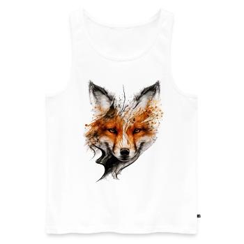 Fox Face Artwork Gift Idea Woman Animal - Men's Premium Organic Tank Top - white - Front - Michal (187cm)