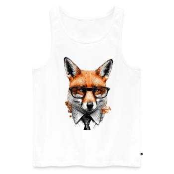 Fuchs Brille Nerd Anzug Geschenk Tier Tiermotiv - Männer Premium Bio Tank Top - Weiß - Vorne - Michal (187cm)