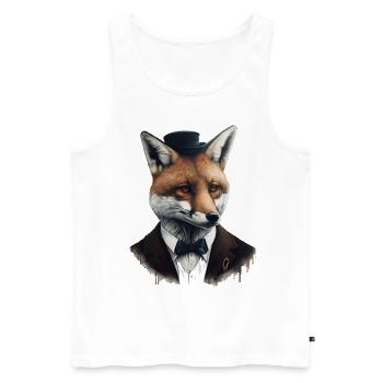 Fox Art Creative Animal Suit Tuxedo Gift - Men's Premium Organic Tank Top - white - Front - AI Model Male 178 light (178cm)