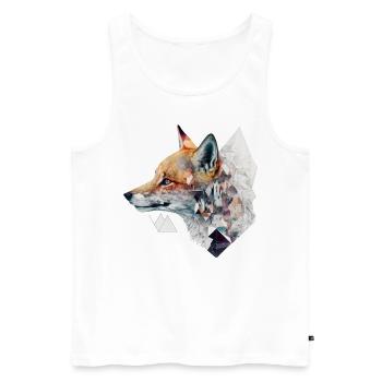Fuchs Polygon Geometrisch Tier Kunst Geschenk Zoo - Männer Premium Bio Tank Top - Weiß - Vorne - Michal (187cm)