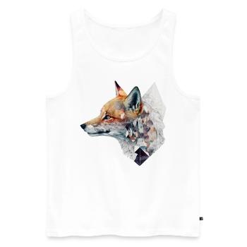 Fox Polygon Geometric Animal Art Gift Zoo - Men's Premium Organic Tank Top - white - Front - Michal (187cm)