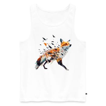 Fuchs Polygon Kunst Tier Geschenk Frau Wildtier - Männer Premium Bio Tank Top - Weiß - Vorne - AI Model Male 178 light (178cm)