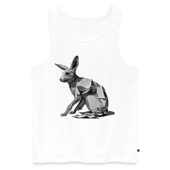Lapin Polygone Journal Art Cadeau Animal Lapin - Débardeur bio Premium Homme - blanc - Devant - Michal (187cm)