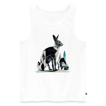 Hase Polygon Zeitung Kunst Geschenk Tier Kaninchen - Männer Premium Bio Tank Top - Weiß - Vorne - Michal (187cm)