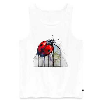Ladybug Art Gift Insects Animal - Men's Premium Organic Tank Top - white - Front - AI Model Male 178 light (178cm)