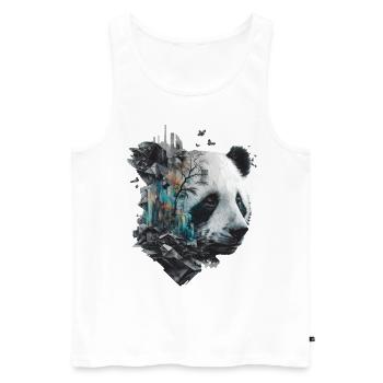 Panda Architecture Colorée Tête Cadeau Animal Panda Ours - Débardeur bio Premium Homme - blanc - Devant - AI Model Male 178 light (178cm)