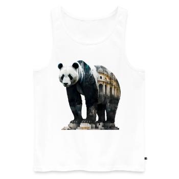 Panda Colorful Architecture Head Gift Animal Panda Bear - Men's Premium Organic Tank Top - white - Front - AI Model Male 178 light (178cm)