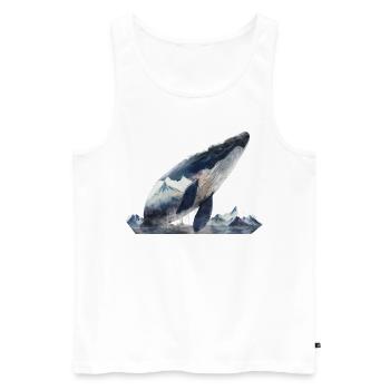 Baleine Coloré Océan Animal Motif Montagnes Cadeau Art - Débardeur bio Premium Homme - blanc - Devant - AI Model Male 178 light (178cm)