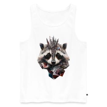 Raccoon Art Animal Gift Zoo Polygon Motif - Men's Premium Organic Tank Top - white - Front - Michal (187cm)