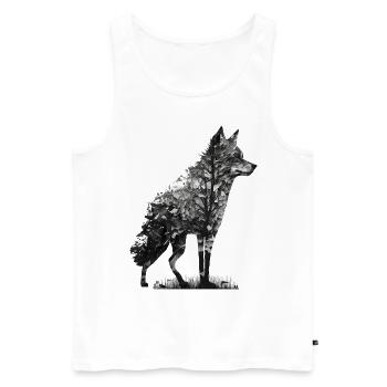Wolf Kunst Zeichnung Kunstwerk Geschenk Tier Zoo - Männer Premium Bio Tank Top - Weiß - Vorne - Michal (187cm)