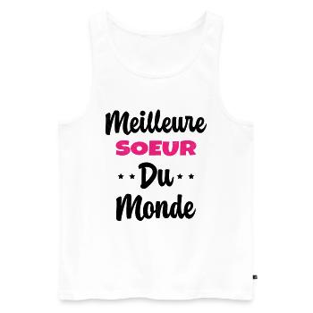 Meilleure Soeur Du Monde Humour Cadeau - Débardeur bio Premium Homme - blanc - Devant - Michal (187cm)