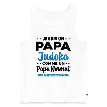 Homme Papa Judoka Humour Judo Cadeau - Débardeur bio Premium Homme - blanc - Devant - Michal (187cm)