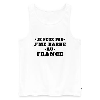 Je Peux Pas J'me Barre Au France Vacances - Débardeur bio Premium Homme - blanc - Devant - Michal (187cm)