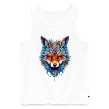 Fuchs Tierliebhaber Geschenk Wildtier Tier Motiv - Männer Premium Bio Tank Top - Weiß - Vorne - Michal (187cm)