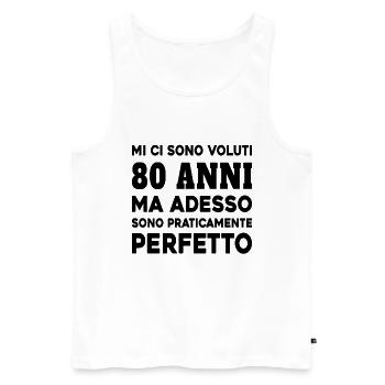 Cela a pris 80 ans mais aujourdhui je suis parfait - Débardeur bio Premium Homme - blanc - Devant - Michal (187cm)