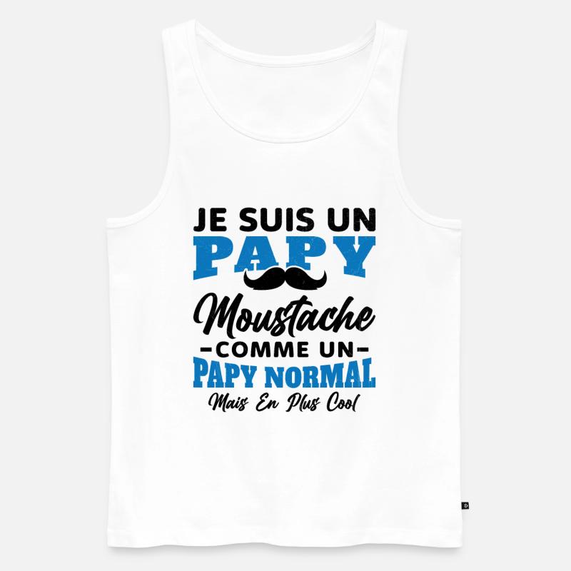 Un papy moustache comme un papy normal - Débardeur bio Premium Homme - blanc