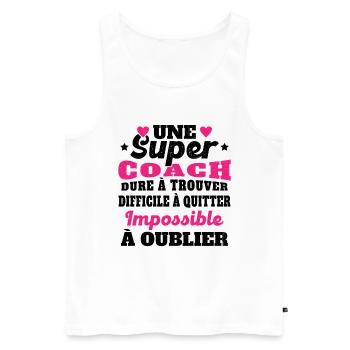 Une Super Coach Idée Femme Cadeau Humour - Débardeur bio Premium Homme - blanc - Devant - Michal (187cm)