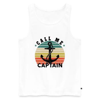 Appelez-moi Capitaine Bateau Voilier Mer Cadeau - Débardeur bio Premium Homme - blanc - Devant - Michal (187cm)