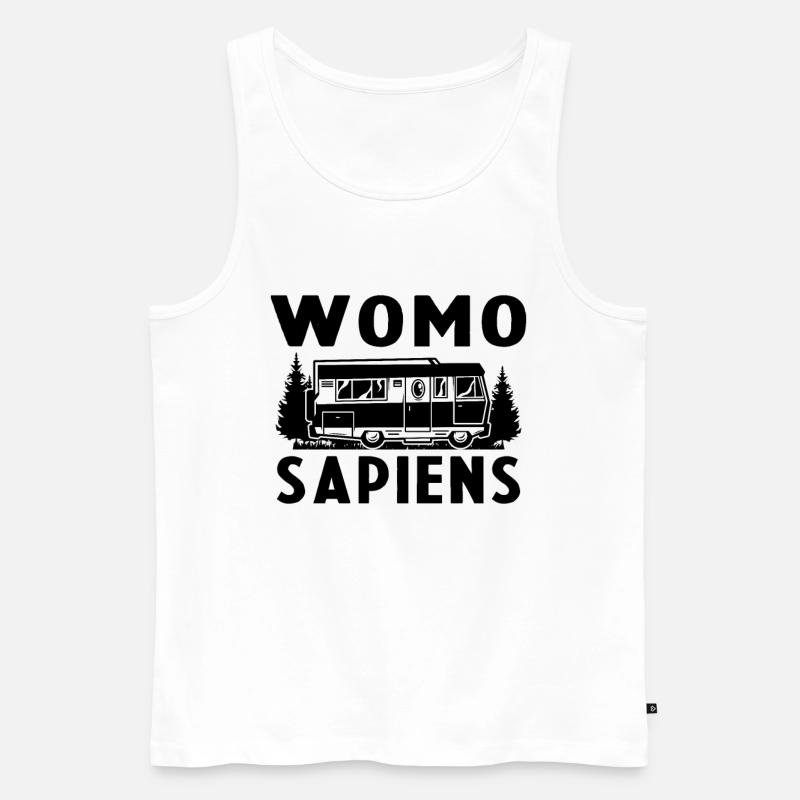 Womo Sapiens Funny Caravan - Männer Premium Bio Tank Top - Weiß