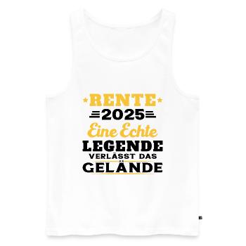 Humor Geschenk Rentner 2025, Rentner Im Jahr 2025 - Männer Premium Bio Tank Top - Weiß - Vorne - Michal (187cm)
