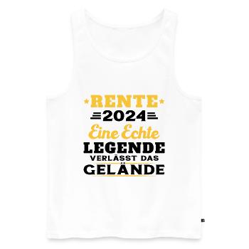 Humor Geschenk Rentner 2024, Rentner Im Jahr 2024 - Männer Premium Bio Tank Top - Weiß - Vorne - Michal (187cm)